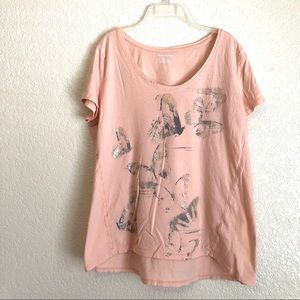 DKNY Peach Butterfly Tee